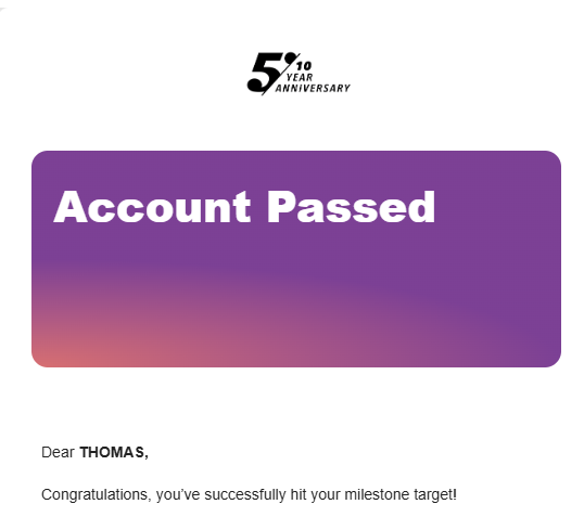 Compte funded validé — Account Passed